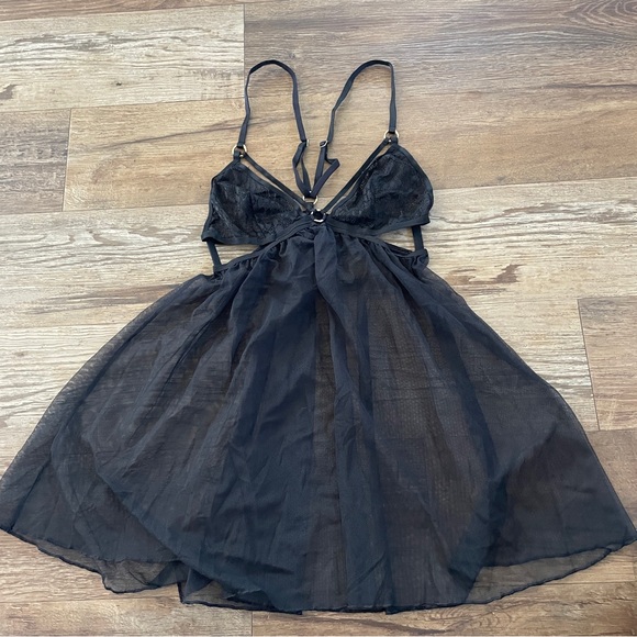 Victorias Secret black lace lingerie nightie Small - Picture 1 of 5